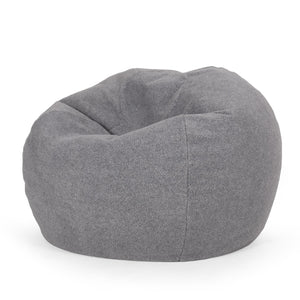 English Elm Kavel Plush Rounded Bean Bag Chair with Removable Washable Cover, High-Density Foam Comfort Seat Gray B181P163042