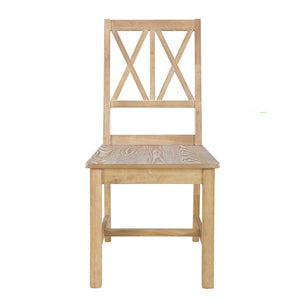 English Elm TOPMAX Rustic 5-Piece Extendable Round Dining Set with Trestle Base and Cross Back Chairs, Versatile Elegance Natural SP000042AAA