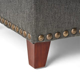 Christopher Knight Home® - Noble House - Obert Contemporary Upholstered Lift-Top Storage Ottoman with Nailhead Trim, Dark Gray and Dark Brown