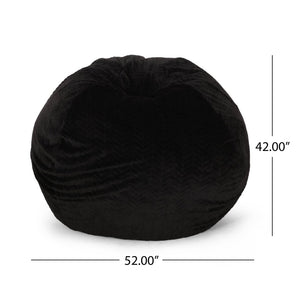 English Elm Negar Faux Fur Bean Bag Chair Plush Round Seating for Bedroom or Media Room B181P163023