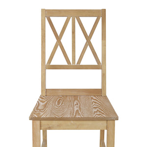 English Elm TOPMAX Rustic 5-Piece Extendable Round Dining Set with Trestle Base and Cross Back Chairs, Versatile Elegance Natural SP000042AAA