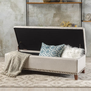 Christopher Knight Home® - Noble House - Gavin Beige Fabric Storage Ottoman