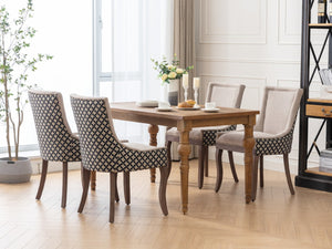 English Elm A&a Furniture Upholstered Dining Chairs with Bronze Nailhead Trim and Solid Wood Legs Set of 2 W1143P154099
