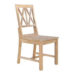 English Elm TOPMAX Rustic 5-Piece Extendable Round Dining Set with Trestle Base and Cross Back Chairs, Versatile Elegance Natural SP000042AAA