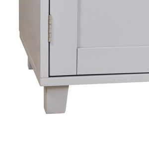 English Elm K&K Rolling Kitchen Island Cart with Drop-Leaf Rubber Wood Top, Large Drawer & Internal Rack Storage Grey WF316601AAG