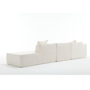 English Elm Modern L-Shaped Modular Sofa Set In Beige Terrycloth - Stylish Minimalist Comfort W2108S00019-GIGA