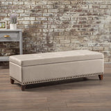 Christopher Knight Home® - Noble House - Gavin Beige Fabric Storage Ottoman