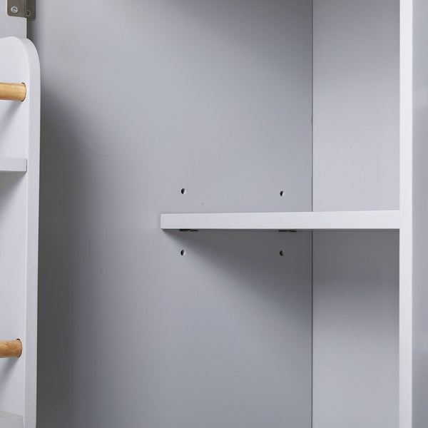 English Elm K&K Rolling Kitchen Island Cart with Drop-Leaf Rubber Wood Top, Large Drawer & Internal Rack Storage Grey WF316601AAG