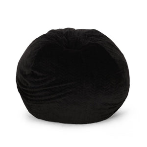 English Elm Negar Faux Fur Bean Bag Chair Plush Round Seating for Bedroom or Media Room B181P163023