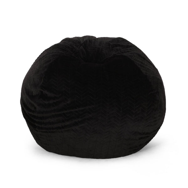 English Elm Negar Faux Fur Bean Bag Chair Plush Round Seating for Bedroom or Media Room B181P163023