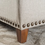 Christopher Knight Home® - Noble House - Gavin Beige Fabric Storage Ottoman