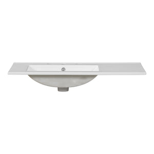 English Elm 36" White Bathroom Vanity with Ceramic Sink, 2 Soft-Close Doors & 5 Drawers, Modern Storage Chic WF319798AAK