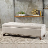 Christopher Knight Home® - Noble House - Gavin Beige Fabric Storage Ottoman