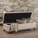 Christopher Knight Home® - Noble House - Gavin Beige Fabric Storage Ottoman