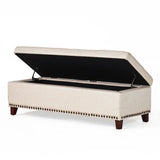 Christopher Knight Home® - Noble House - Gavin Beige Fabric Storage Ottoman