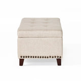 Christopher Knight Home® - Noble House - Gavin Beige Fabric Storage Ottoman