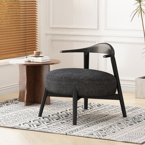 English Elm Christopher Knight Home® - ACCENT Chair with Plush Foam Cushion and Birch Wood Frame — Cozy, Supportive Seating for Living Room Black 74661.00BLK