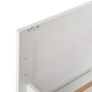 English Elm K&K Rolling Kitchen Island Cart with Drop-Leaf Rubber Wood Top, Large Drawer & Internal Rack Storage White WF316601AAW