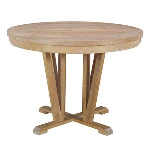 English Elm TOPMAX Rustic 5-Piece Extendable Round Dining Set with Trestle Base and Cross Back Chairs, Versatile Elegance Natural SP000042AAA