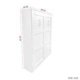 Hearth and Haven Full Size Vertical Murphy Bed with Wood Frame, White W1778S00023