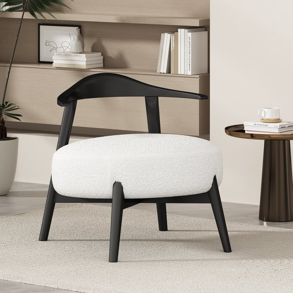 English Elm Christopher Knight Home® - ACCENT Chair with Plush Foam Cushion and Birch Wood Frame — Cozy, Supportive Seating for Living Room White 74661.00WHI