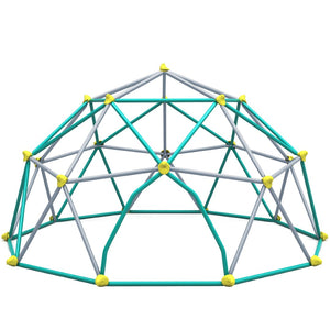 English Elm 12ft Geodesic Steel Dome Climber with Hammock Rust Resistant Backyard Play Tower Grey N710SK1112F