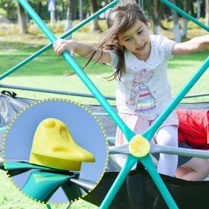 English Elm 12ft Geodesic Steel Dome Climber with Hammock Rust Resistant Backyard Play Tower Grey N710SK1112F