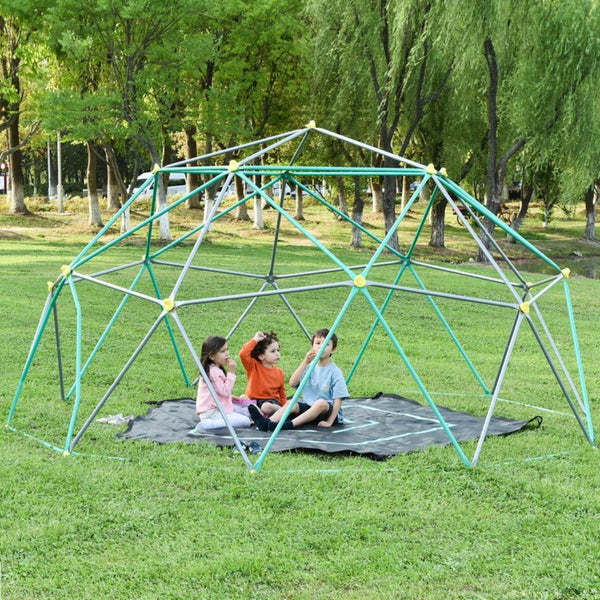 English Elm 12ft Geodesic Steel Climbing Dome Outdoor Play Structure 1000 Lb Capacity Kids Grey N710P261137F