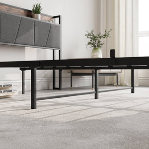 English Elm Queen Platform Bed Frame with Storage Headboard, USB Charging Stations, 2 Drawers, Sturdy 500lb Support W840137808