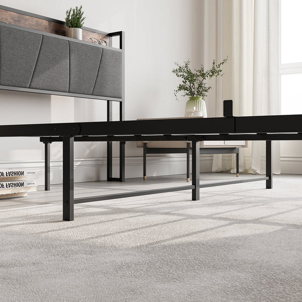 English Elm Queen Platform Bed Frame with Storage Headboard, USB Charging Stations, 2 Drawers, Sturdy 500lb Support W840137808