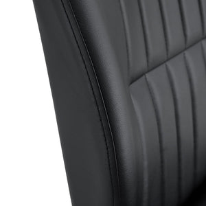 English Elm 2-pack Black Pu Leather Dining Chairs with Angled Silver Metal Legs Modern Set Black+Silver W1151P303600
