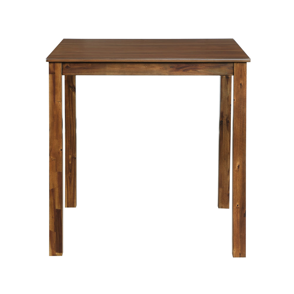 English Elm Counter Height Stowe 5pc Dining Set in Walnut Acacia Veneer—Transitional Counter Table & 4 Chairs, Keyhole Detail, 24.5" Seat Height B011P168514