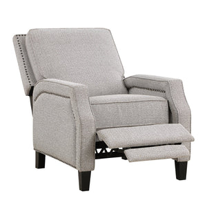 English Elm Push Push Back Reclining Chair Coconut Chenille with Nailhead Trim Transitional Comfort 30x38x39-inch Recliner B011P168463