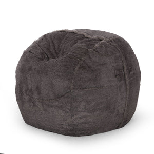 English Elm Lily Luxe 5ft Faux Fur Cozy Bean Bag Chair Brown/Beige — Removable Washable Cover, High‑Density Foam Comfort B181P163010