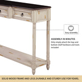 English Elm Trexm Console Table Sofa Table With Drawers For Entryway With Projecting Drawers and Long Shelf (Beige, Old Sku: Wf189574Aad)