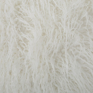 English Elm Mahin Plush 5-Foot Rounded Faux Fur Bean Bag Chair White – Removable Washable Cover, Foam-Filled Comfort B181P162996