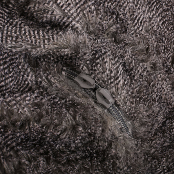 English Elm Lily Luxe 5ft Faux Fur Cozy Bean Bag Chair Brown/Beige — Removable Washable Cover, High‑Density Foam Comfort B181P163010