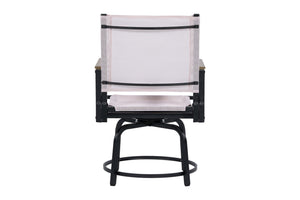 English Elm 7 Piece Patio Set - Weather-Resistant WPC Table, 4 Swivel Textilene Chairs, Rust-Proof Steel Frame, Comfort W427S00070