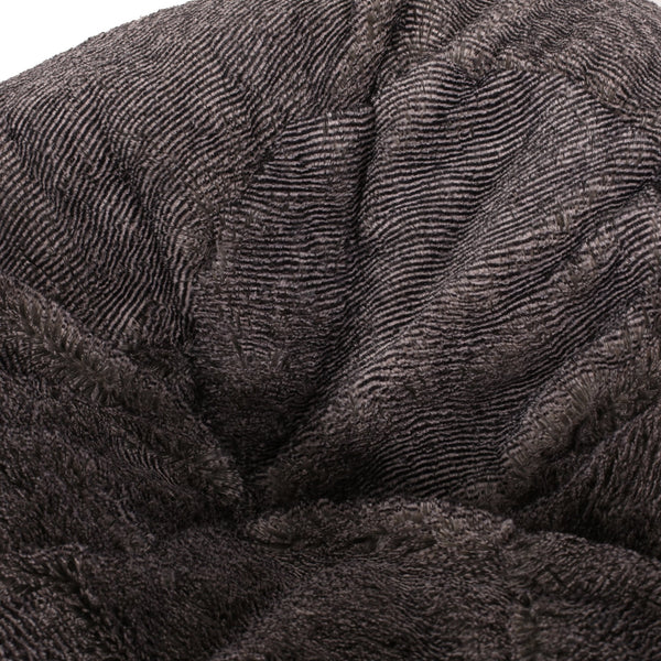 English Elm Vida 3 Foot Rounded Faux Fur Bean Bag Chair Brown/Beige - Removable Washable Cover, Cozy Foam Fill B181P163001