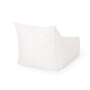 English Elm Ettie Water-Resistant 3ft Fabric Bean Bag Chair with Removable Washable Cover and Soft Foam Fill White Washed B181P162989