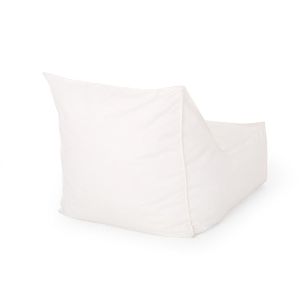 English Elm Ettie Water-Resistant 3ft Fabric Bean Bag Chair with Removable Washable Cover and Soft Foam Fill White Washed B181P162989