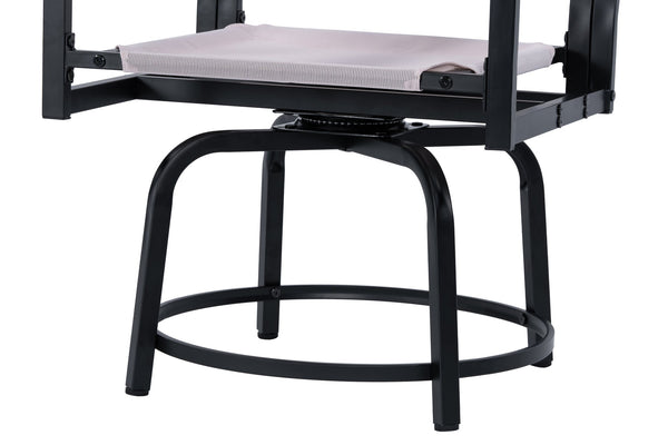 English Elm 7 Piece Patio Set - Weather-Resistant WPC Table, 4 Swivel Textilene Chairs, Rust-Proof Steel Frame, Comfort W427S00070