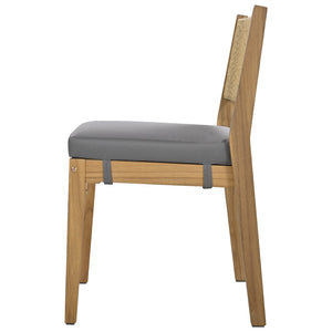 English Elm U_style Acacia Wood Outdoor Dining Set with Thick Cushions for Patio Garden Use WY000393AAE