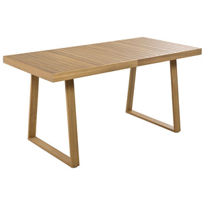 English Elm U_style Acacia Wood Outdoor Dining Set with Thick Cushions for Patio Garden Use WY000393AAE