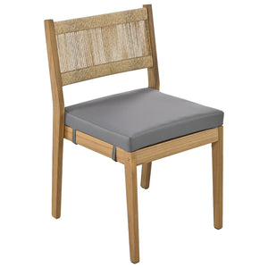 English Elm U_style Acacia Wood Outdoor Dining Set with Thick Cushions for Patio Garden Use WY000393AAE