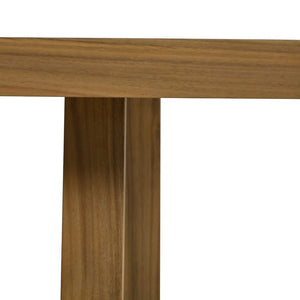 English Elm U_style Acacia Wood Outdoor Dining Set with Thick Cushions for Patio Garden Use WY000393AAE