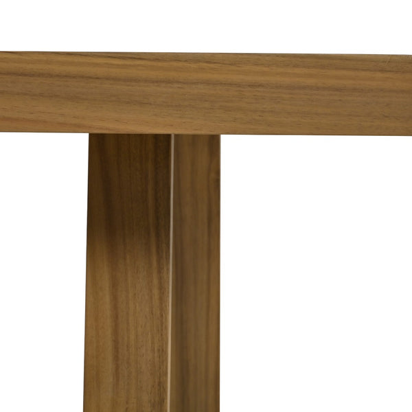 English Elm U_style Acacia Wood Outdoor Dining Set with Thick Cushions for Patio Garden Use WY000393AAE