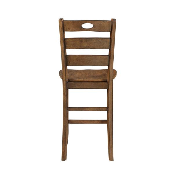 English Elm Counter Height Stowe 5pc Dining Set in Walnut Acacia Veneer—Transitional Counter Table & 4 Chairs, Keyhole Detail, 24.5" Seat Height B011P168514