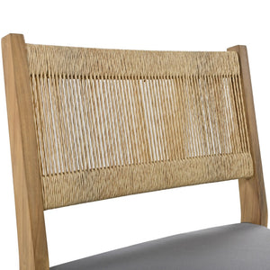 English Elm U_style Acacia Wood Outdoor Dining Set with Thick Cushions for Patio Garden Use WY000393AAE