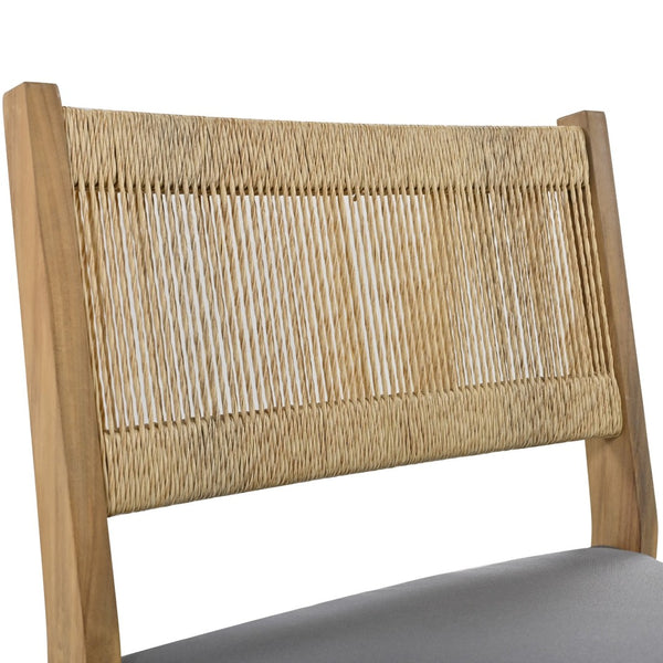 English Elm U_style Acacia Wood Outdoor Dining Set with Thick Cushions for Patio Garden Use WY000393AAE
